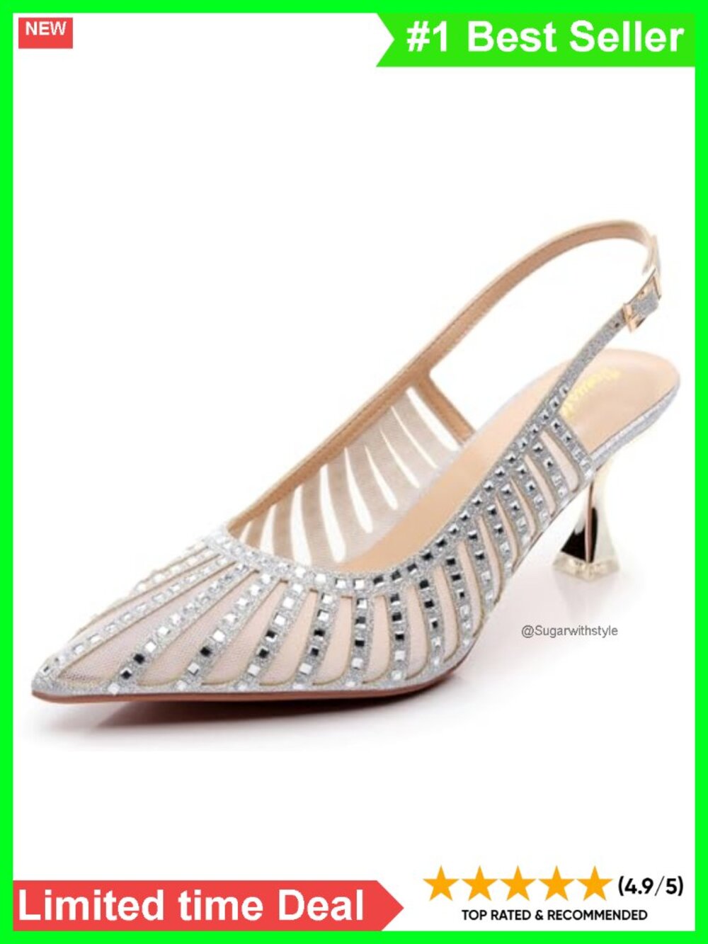 Women's Slingback Kitten Heel Pointed Toe Dress Pumps Shoes